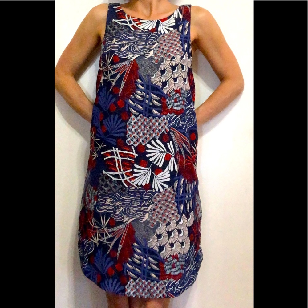 Sundress with abstract modern floral print